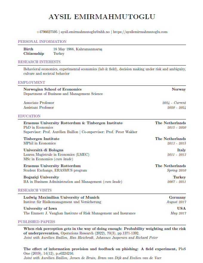 CV screenshot